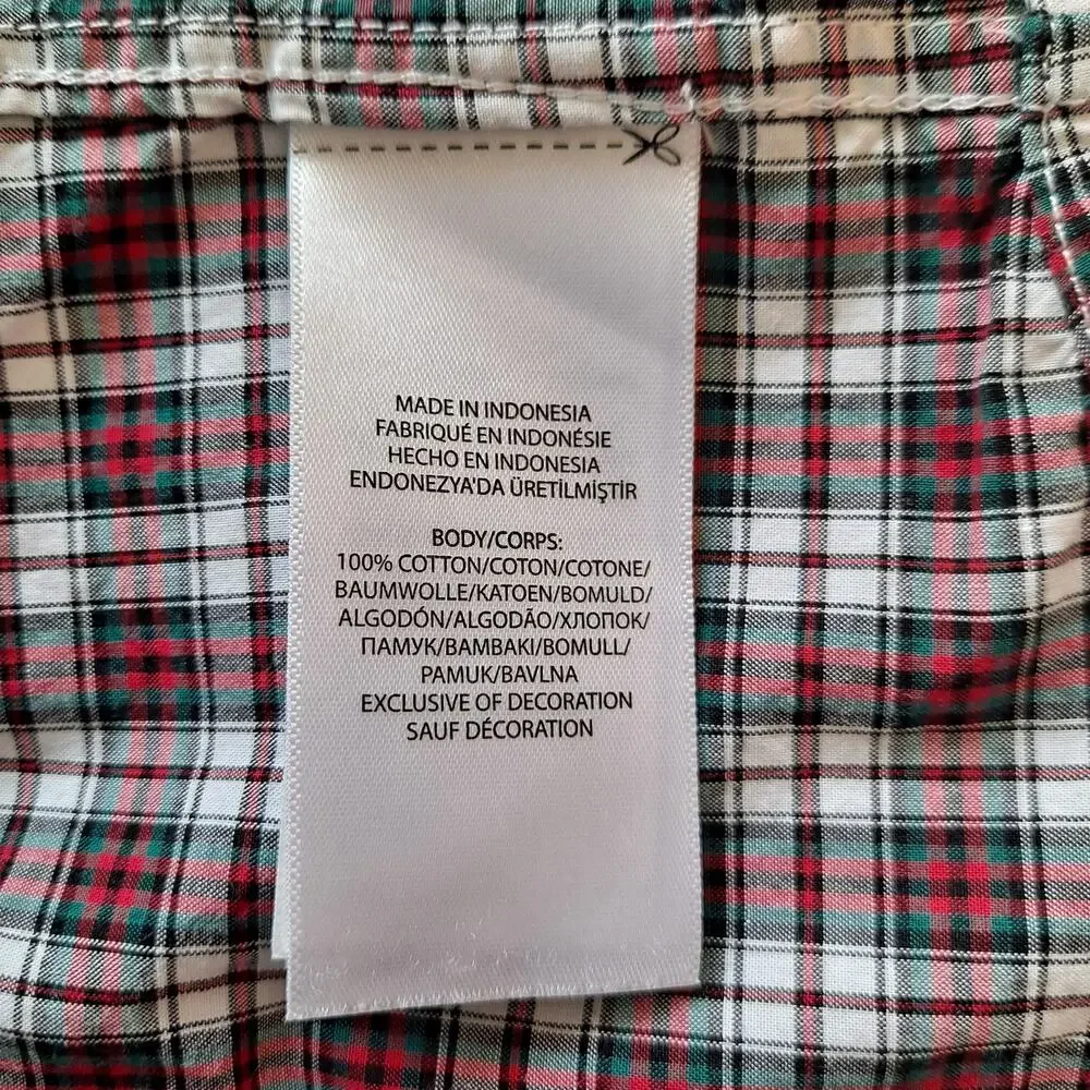 Ralph Lauren Plaid Long Sleeve Button Down Shirt Red Green Black Boys Medium